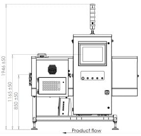 Sapphire G20 X-ray Front Dimensional View Sapphire G20 X-ray Front Dimensional View