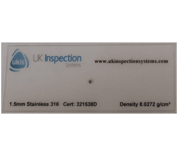 Single ball x-ray card TEST CARD